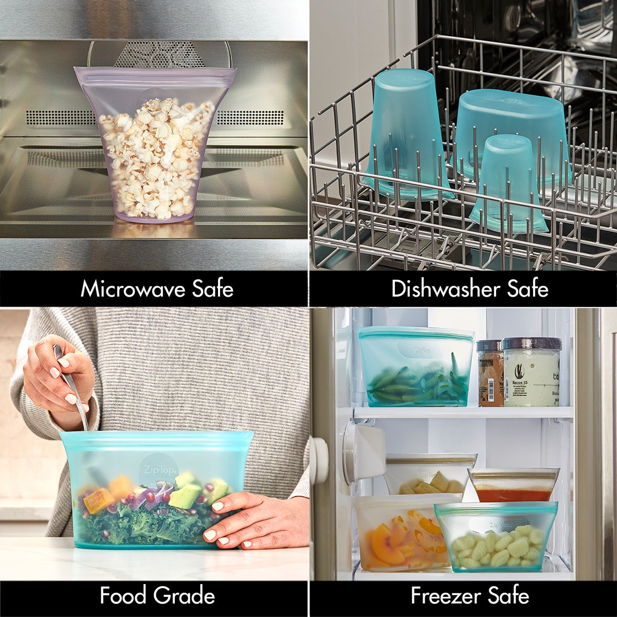 Zip Top Reusable Silicone Dish Set of 3 The Container Store